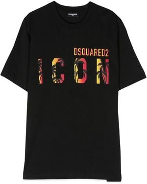 DSquared² Maglietta Icona Del Logo Mc - Nero