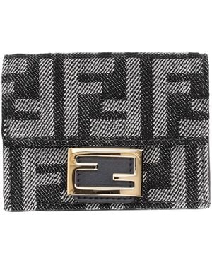 Fendi "Trifold Baguette" Wallet - Black