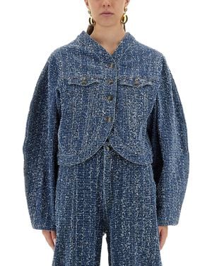 ROTATE BIRGER CHRISTENSEN Round Sleeve Jacket - Blue