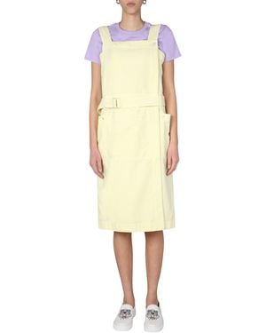 KENZO Square Neck Midi Dress - Yellow
