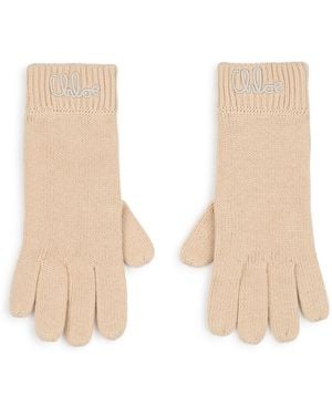 Chloé Gloves With Logo - Natural