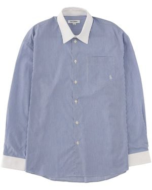 Sporty & Rich Logo Striped Shirt - Blue