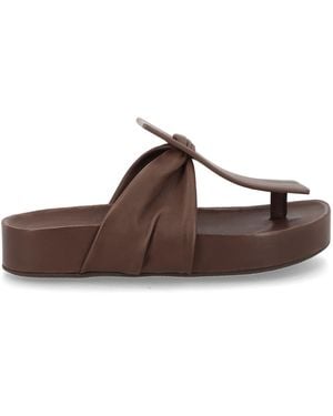 Uma Wang Elegant 100% Leather Sandals For - Brown