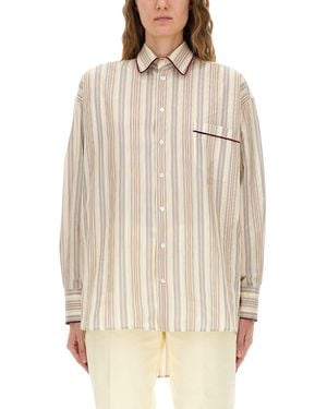 Etro Striped Cotton Shirt - Natural