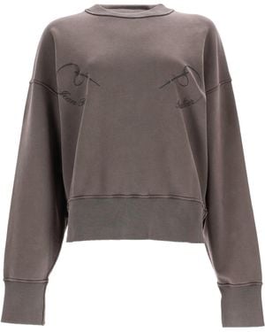 Jean Paul Gaultier Embroidered Round Neck Sweatshirt - Grey