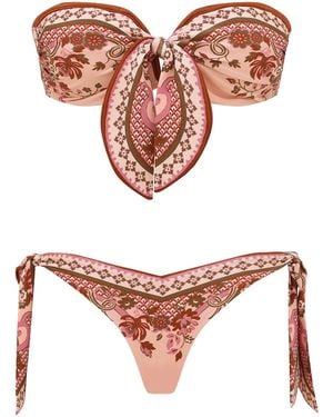 Zimmermann Bikini "Aster" Con Dettaglio Foulard - White