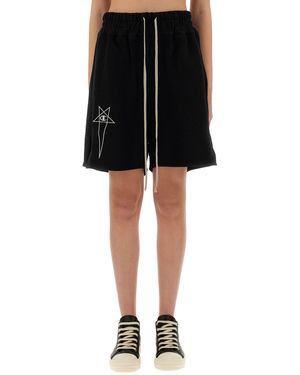 Champion x Rick Owens Cotton Shorts - Black