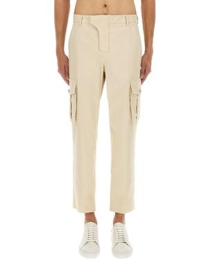 Balmain Tailored Straight Leg Cotton Cargo Pants - Natural