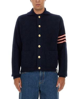 Bally Ribbed Merino Wool Cardigan - Blue