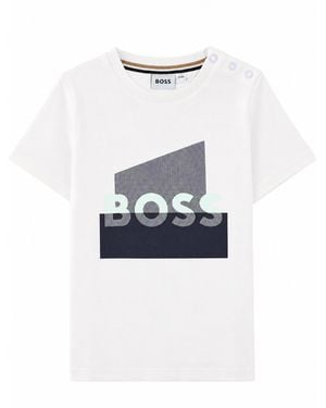 BOSS T-Shirt Da Bambino Con Grafica Logo - White