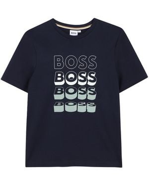 BOSS T-Shirt Con Stampa Logo - Blue