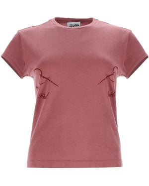 Jean Paul Gaultier Graphic Crew Neck T-Shirt - Pink