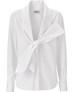 Saint Laurent Camicia Con Collo Lavallière - White