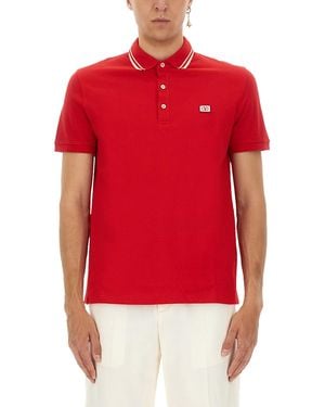 Valentino Polo Shirt With Signature Vlogo - Red