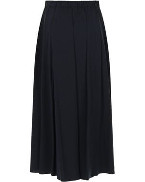 Aspesi Pleated Elastic-Waist Maxi Skirt - Blue