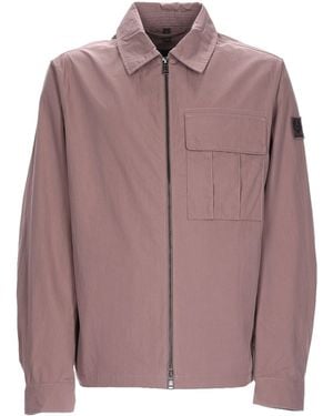 Belstaff Solid Shirt Collar Jacket - Pink