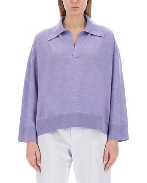 Bottega Veneta Wool Polo - Purple