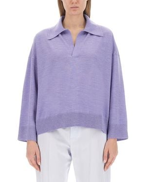 Bottega Veneta Wool Polo - Purple