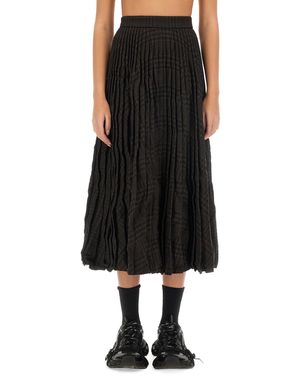 Balenciaga Elegant Pleated Skirt - Black