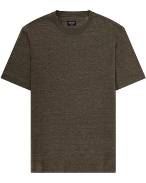 ZEGNA Solid Crew Neck T-Shirt - Green