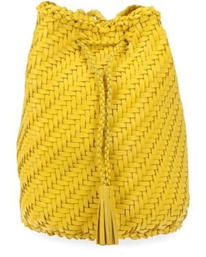 Dragon Diffusion Borsa "Pompom Double Jump Tan" - Yellow