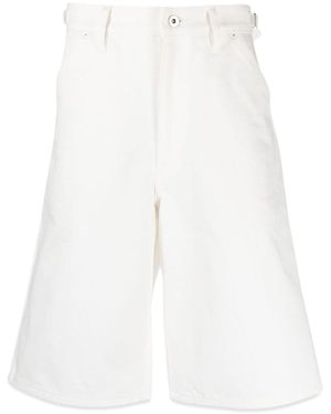 Jil Sander Denim Mini Shorts With Button Closure - White