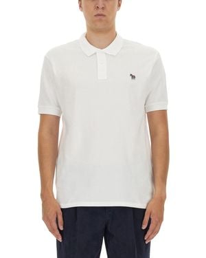Paul Smith Ps Di Paul Smith Polo Shirt Con Zebra Patch - Bianco