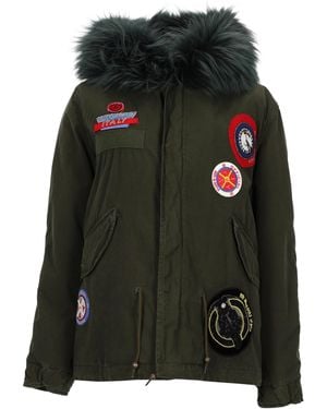 MR & MRS Parka Con Patch Logo E Cappuccio - Black