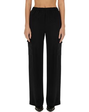 Aspesi Relaxed-Fit High-Waisted Trousers With Side Pockets - Black