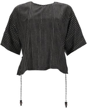 Max Mara Printed Silk Blouse - Black