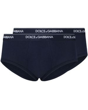 Dolce & Gabbana Briefs Two-Pack Polyester Underwear - Blue