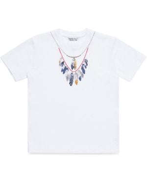 Marcelo Burlon Double Chain Feather Tee's/S - Bianco