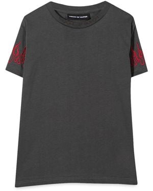 Vision Of Super M/C Embroidery Flames - Black