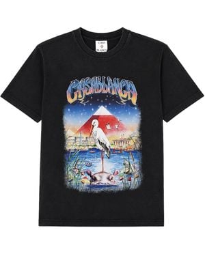 CASABLANCA T-Shirt Oversize Con Stampa "Egypt" - Black