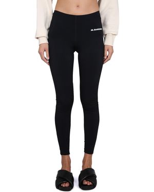 Jil Sander Logo-Embellished Leggings With Elastic Waistband - Black