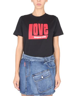 DSquared² T-SHIRT D2 LOVE TOY IN COTONE - Rosso