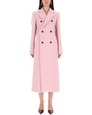 Sportmax Notched Lapel Trench Coat - Pink
