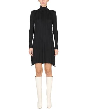 Bottega Veneta Viscose Pleated Dress - Black