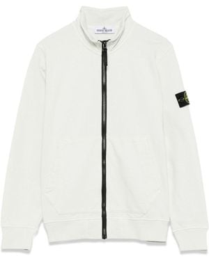 Stone Island Zip Sweatshirt - White