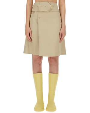 Burberry Canvas Trench Skirt - Yellow