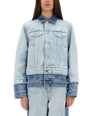 Stella McCartney Denim Jacket With Contrasting Panel - Blue