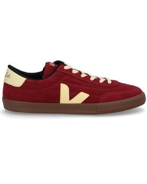 Veja Bordeaux Suede Trainer - Red