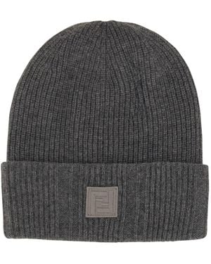 Fendi Luxury Logo Beanie Hat For - Grey