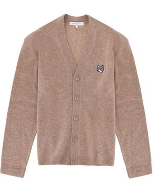 Maison Kitsuné Cardigan "Fox Head" - Brown