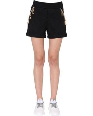 Moschino Smile Quilted Bermuda Shorts - Black