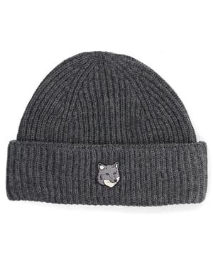 Maison Kitsuné Berretto "Fox Head Large" - Gray
