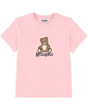 Moschino T-Shirt Con Stampa Teddy Bear - Pink