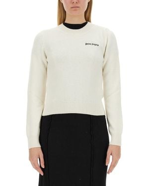 Palm Angels Jersey With Logo - White