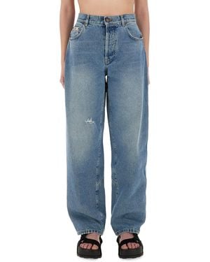 Moschino Moschino Wide Leg Cotton Jeans - Blue