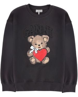 Ganni Sweatshirt With Print - Black